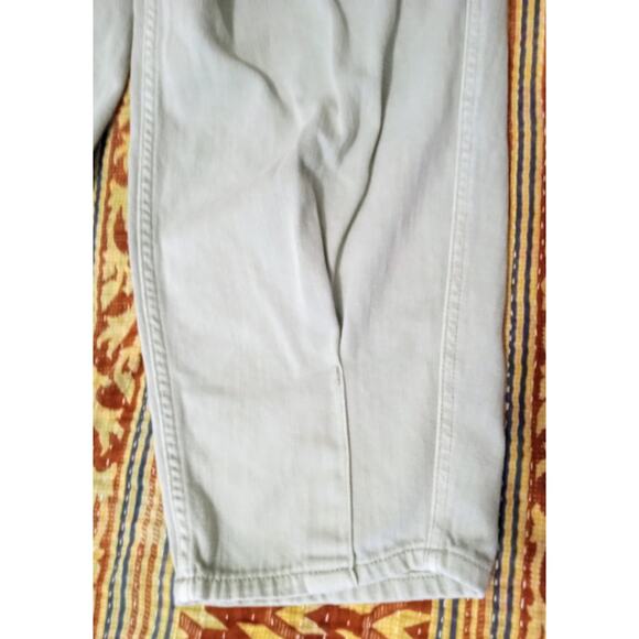 Free People We The Free Sadie Jeans Paper Bag Belted Waist Tapered Leg Sage 30 - Picture 7 of 13